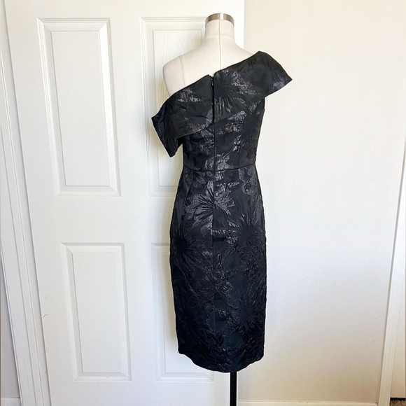Aidan Mattox Off The Shoulder Jacquard Midi Dress - Picture 8 of 11